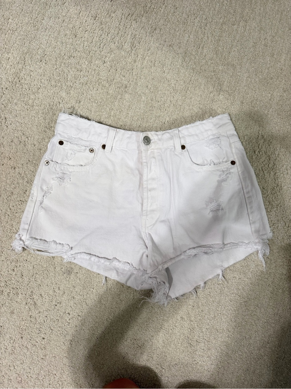 Zara White Denim Shorts